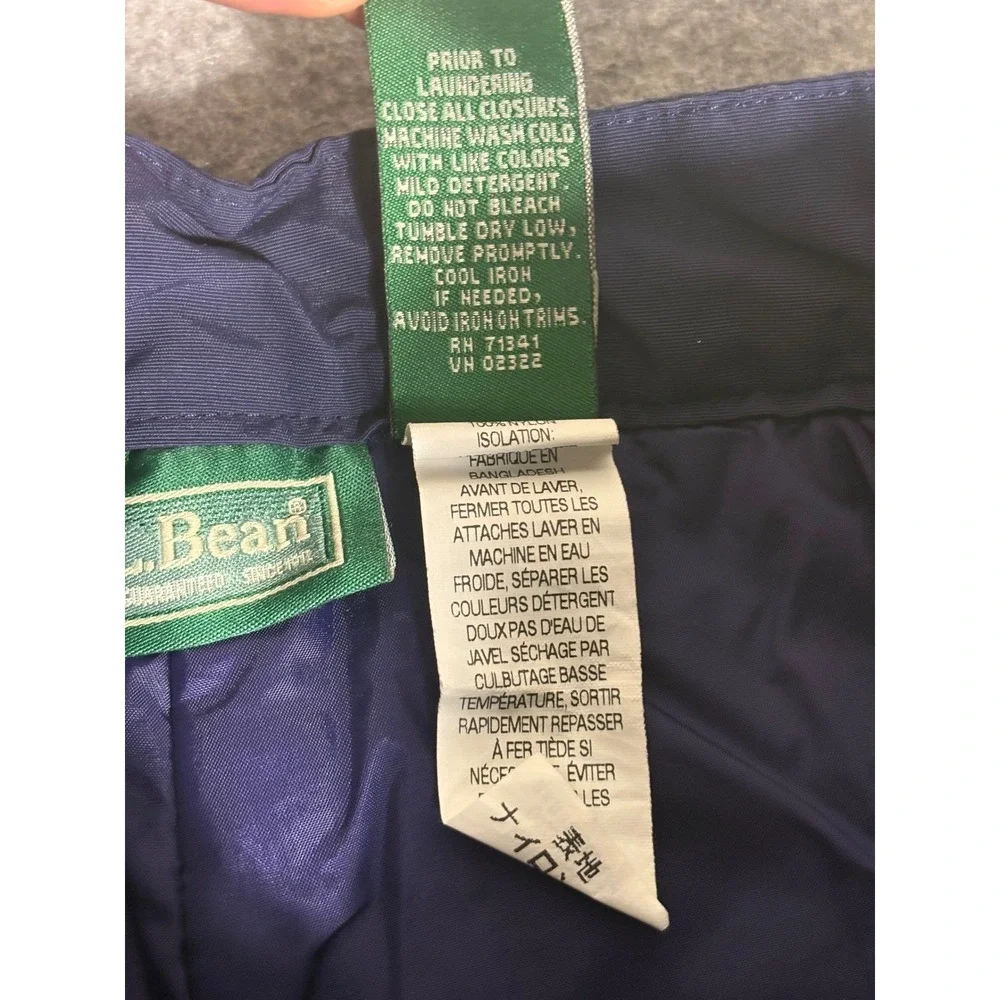 LL Bean Kids Navy Blue Insulated Snow Pants‎ Ski Bibs Size 6X-7 0KNM3